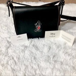 NWT Disney X Coach Mickey Patricia Saddle 23 LTD